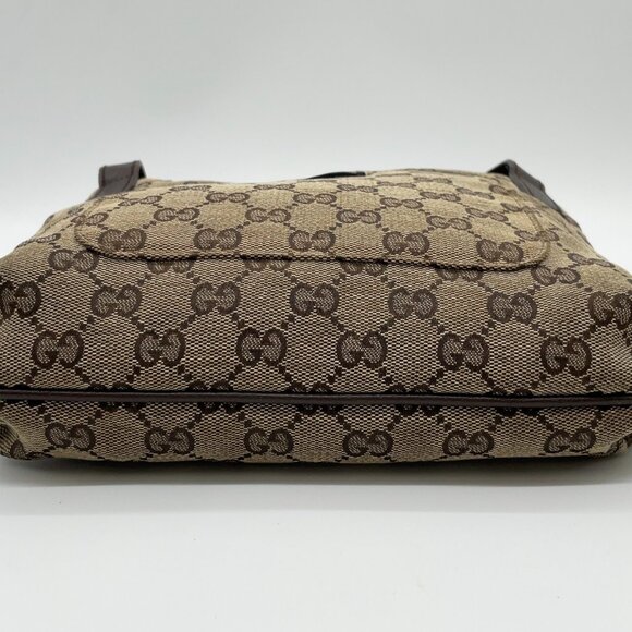 Authentic Gucci Monogram Flat Canvas/Leather Crossbody Messenger Bag - Picture 9 of 17